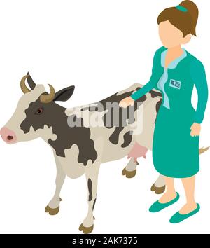Veterinary assistance icon, isometric style Stock Vector