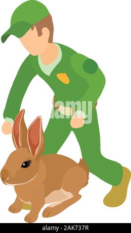 Animals welfare icon, isometric style Stock Vector