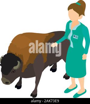 Animal treatment icon, isometric style Stock Vector