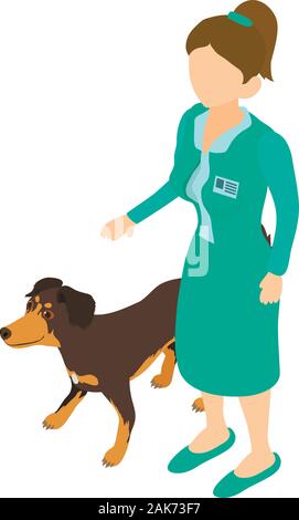 Treatment pet icon, isometric style Stock Vector