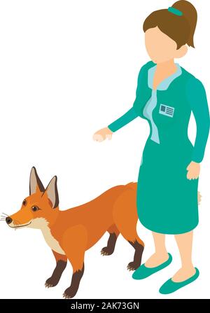 Treatment animal icon, isometric style Stock Vector