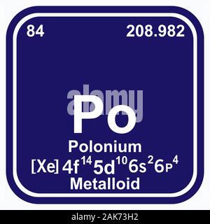 Polonium Periodic Table of the Elements Vector illustration eps 10 Stock Vector