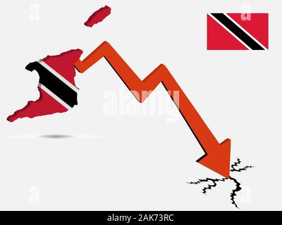 Trinidad and Tobago economic crisis vector illustration Eps 10 Stock Vector