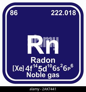 Radon Periodic Table of the Elements Vector illustration eps 10 Stock Vector