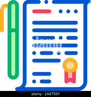 Document Icon Vector Outline Illustration Stock Vector
