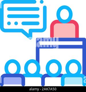 Candidate Speech Icon Vector Outline Illustration Stock Vector