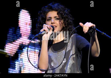 Milan Italy  ,30/04/2008  Live concert at the Alcatraz : Katie Melua  during the concert Stock Photo