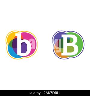 set of colorful icons, letter logo, Letter LOGO in colorful circle. Stock Vector