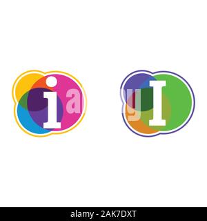 set of colorful icons, letter logo, Letter LOGO in colorful circle. Stock Vector