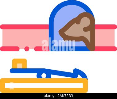 Mousetrap Icon Vector Outline Illustration Stock Vector