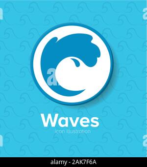 Blue wave icon inside circle vector design Stock Vector