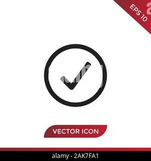 Check mark vector icon in modern design style for web site and mobile app Stock Vector