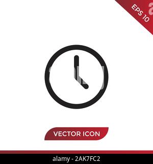 Clock vector icon in modern design style for web site and mobile app Stock Vector