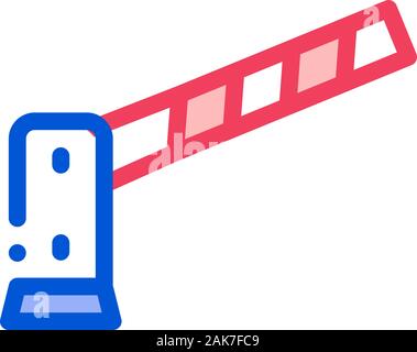 Parking Barrier Icon Vector Outline Illustration Stock Vector