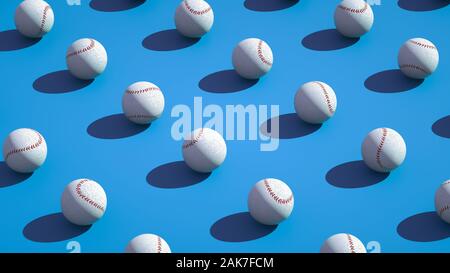 Multiple tennis ball on a colored background - 3d illumination Stock Photo