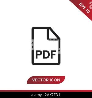 PDF vector icon in modern design style for web site and mobile app Stock Vector