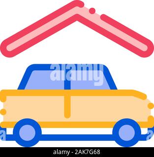 Covered Parking Icon Vector Outline Illustration Stock Vector