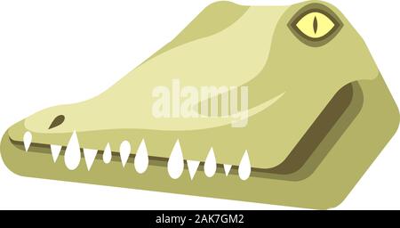 Crocodile portrait made in unique simple cartoon style. Head of crocodile or alligator. Isolated icon for your design. Vector illustration Stock Vector