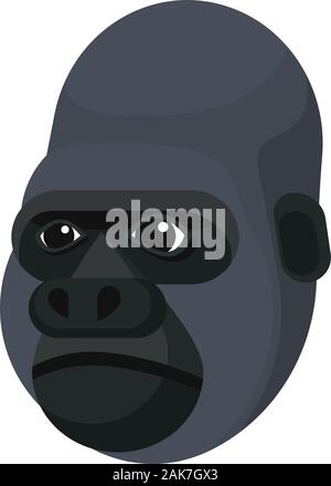 Gorilla portrait made in unique simple cartoon style. Head of ape. Isolated icon for your design. Vector illustration Stock Vector