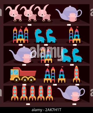 Toys icon set vector design Stock Vector