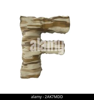 Camouflage english alphabets font texture - 3D Render Stock Photo