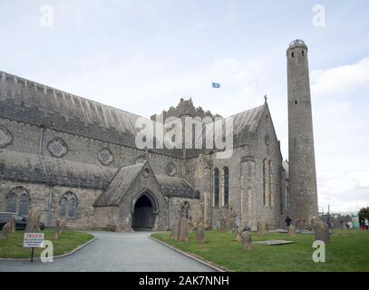 St Canice's Cathedral, also known as Kilkenny Cathedral, is a cathedral of the Church of Ireland in Kilkenny city, Ireland. Stock Photo