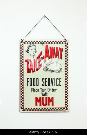 vintage style sign in kitchen Stock Photo