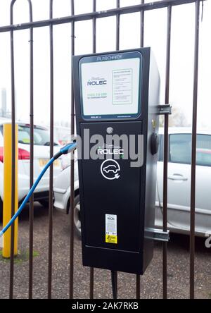 Rolec electric charging point in the UK Stock Photo