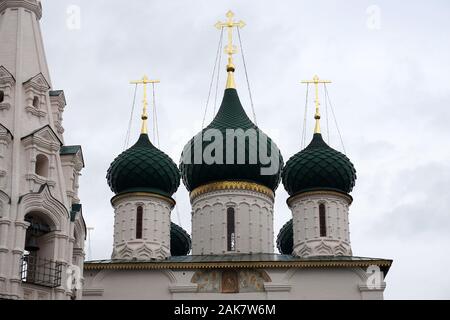 the first church in Yaroslavl dedicated to St Elijah as it was on this saint's feast day that Yaroslav the Wise killed the bear and conquered the area Stock Photo