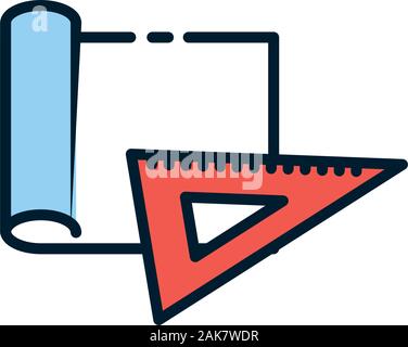 Isolated ruler instrument and plans vector design Stock Vector Image ...