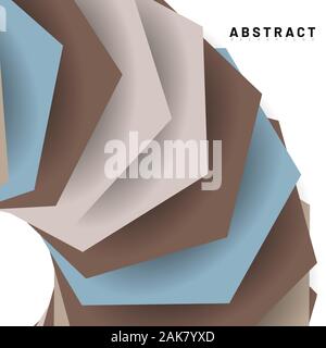 Abstract vector background. Stack hexagon hovering on surface white .New texture for your design. Stock Vector