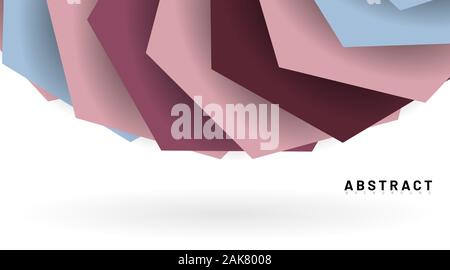Abstract vector background. Stack hexagon hovering on surface white .New texture for your design. Stock Vector