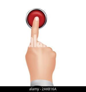 Pressing STOP button isolated Stock Vector