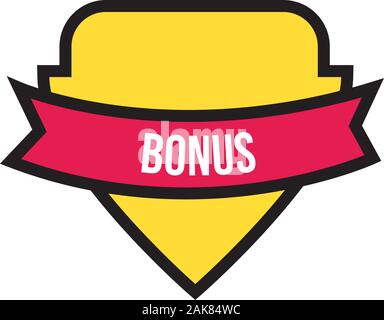 shield with bonus word icon Stock Vector