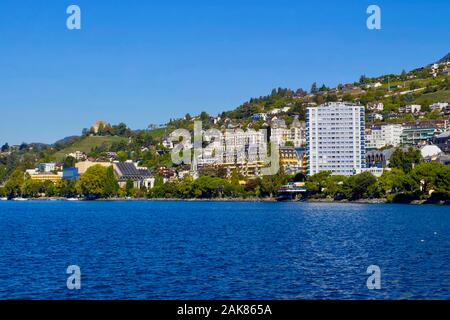 Lake Geneva, Montreux, Canton Vaud, Switzerland. Stock Photo