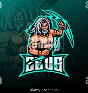 Zeus sport mascot logo design Stock Vector