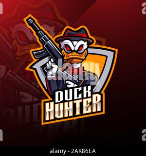 Duck hunter esport mascot logo design Stock Vector Image & Art - Alamy
