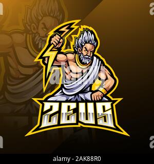 Zeus sport mascot logo design Stock Vector
