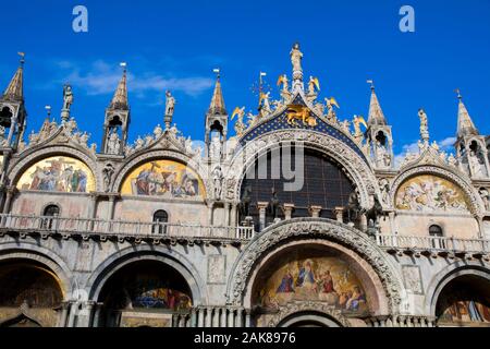 St Marks Basilica featuring frescoes and mosaics including The Last Judgement in Venice Italy Stock Photo