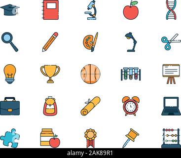 Isolated school icon set vector design Stock Vector