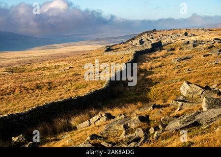 Conistone is a small village in the Craven district of North Yorkshire, England. It lies 3 miles north of Grassington, 3 miles south of Kettlewell and Stock Photo