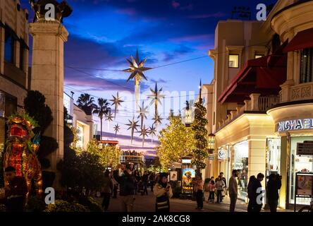 The Grove during Christmas time, Beverly Hills, CA Stock Photo