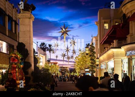 The Grove during Christmas time, Beverly Hills, CA Stock Photo