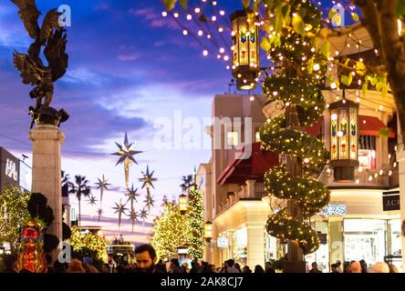 The Grove during Christmas time, Beverly Hills, CA Stock Photo