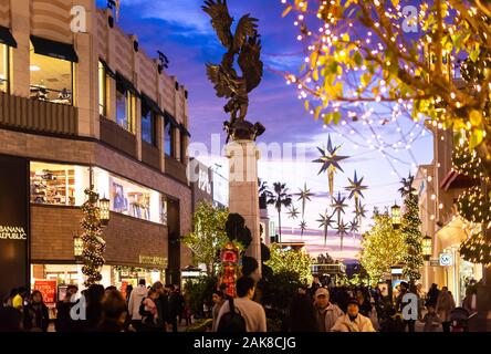 The Grove during Christmas time, Beverly Hills, CA Stock Photo