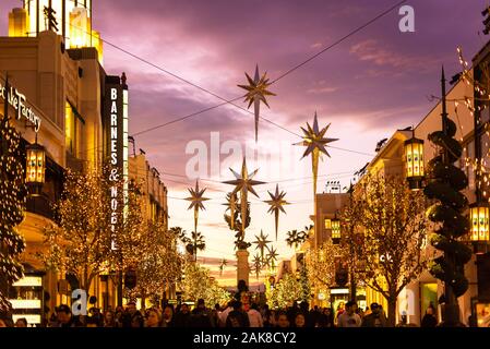 The Grove during Christmas time, Beverly Hills, CA Stock Photo