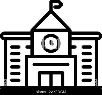 City university building icon, outline style Stock Vector