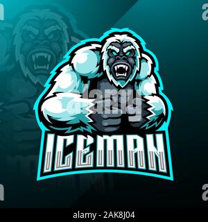 Yeti esport mascot logo design Stock Vector