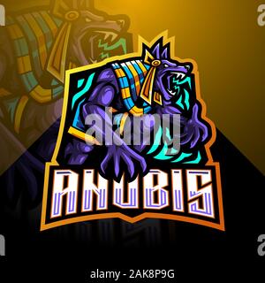 Anubis esport mascot logo design Stock Vector
