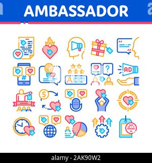 Ambassador Creative Collection Icons Set Vector Stock Vector